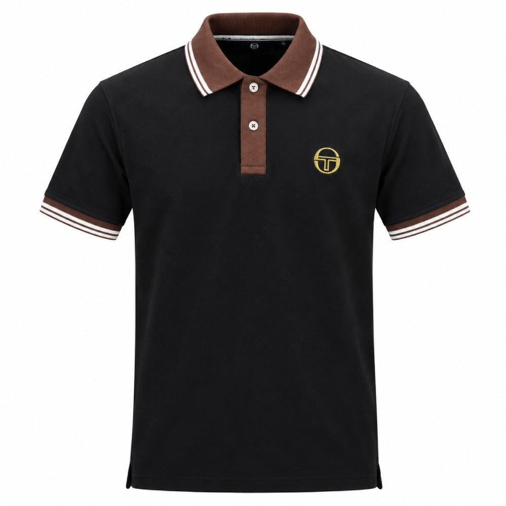 Sergio Tacchini Con 020 Polo Shirt Black / Potting Soil / Gardenia