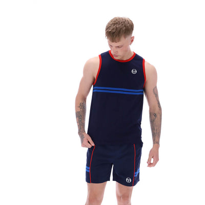 Sergio Tacchini Dallas Vest Tank Top Maritime Blue / Red