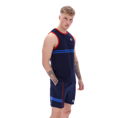 Sergio Tacchini Dallas Vest Tank Top Maritime Blue / Red