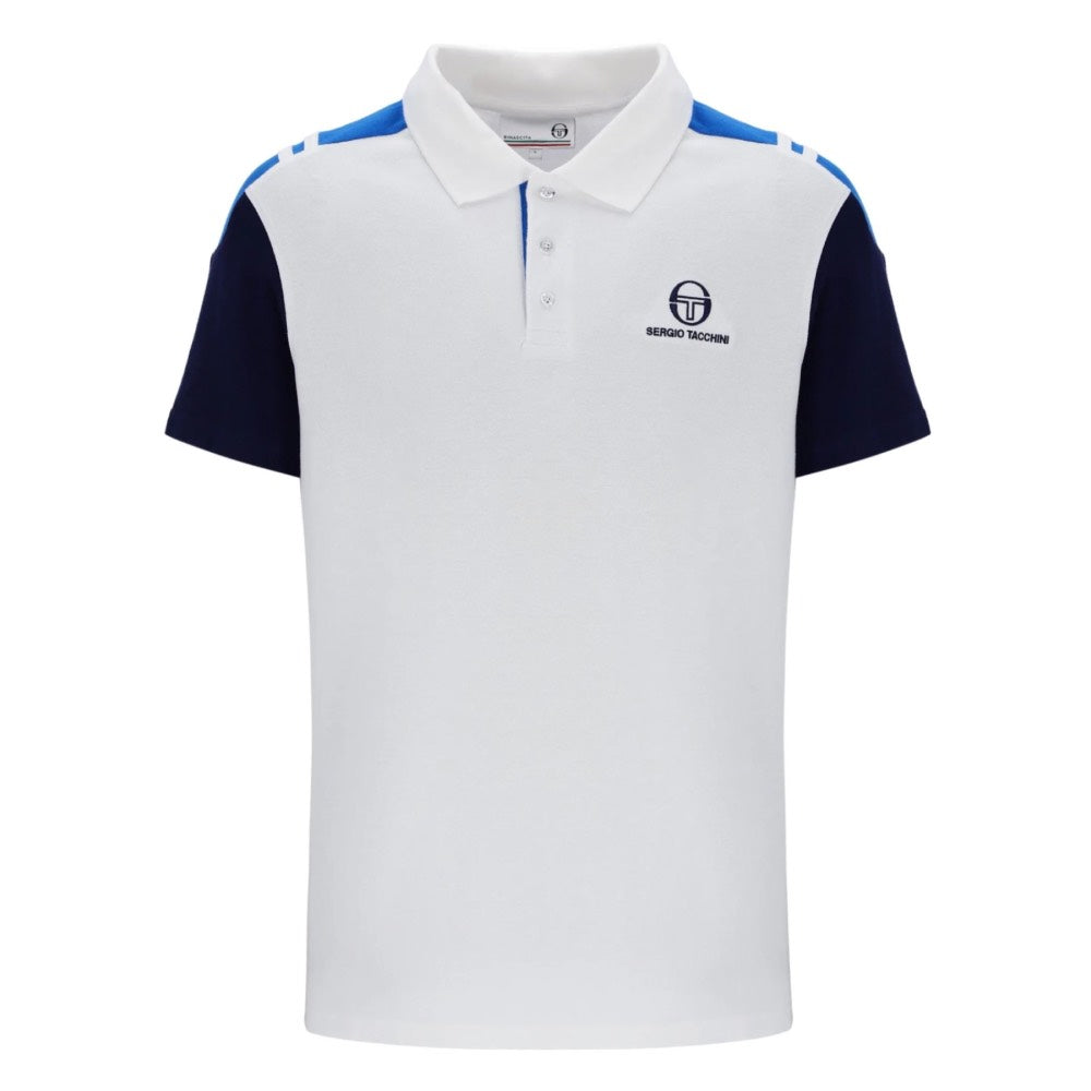 Sergio Tacchini Drive Polo Shirt White / Maratime Blue