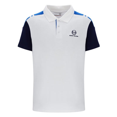 Sergio Tacchini Drive Polo Shirt White / Maratime Blue