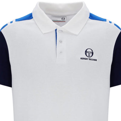 Sergio Tacchini Drive Polo Shirt White / Maratime Blue