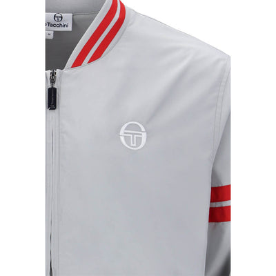 Sergio Tacchini Grello Bomber Jacket High Rise Grey and Adrenaline Red