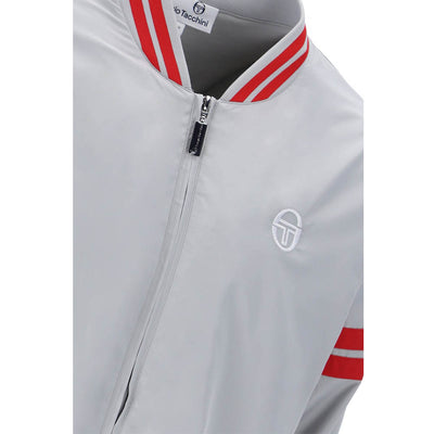 Sergio Tacchini Grello Bomber Jacket High Rise Grey and Adrenaline Red