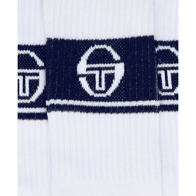 Sergio Tacchini Koos 3PK Performance Crew Socks White / Martime Blue