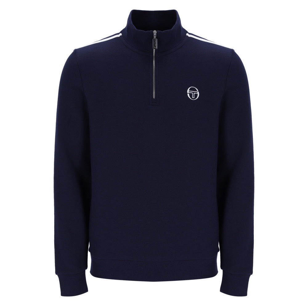 Sergio Tacchini Locchi 1/4 Zip Sweat Top Maratime Blue / White