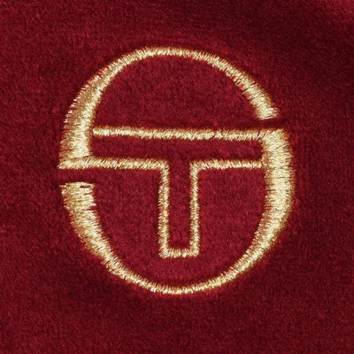 Sergio Tacchini Mahony Velour 1/4 Zip Polo Shirt Rhubarb / Gold