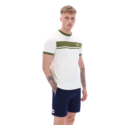 Sergio Tacchini Master Crew Neck T-Shirt Gardenia and Sphagnum