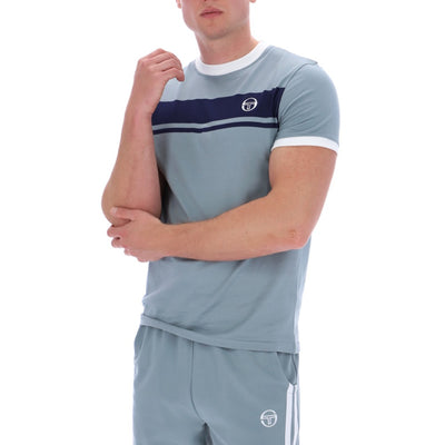 Sergio Tacchini Master T-Shirt Lead / Maratime Blue / White