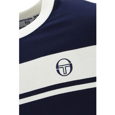 Sergio Tacchini Master Crew Neck T-Shirt Maritime Blue and Gardenia