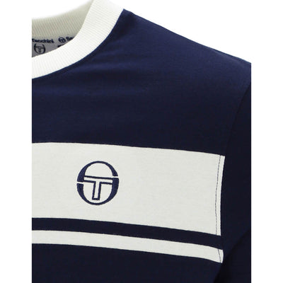 Sergio Tacchini Master Crew Neck T-Shirt Maritime Blue and Gardenia
