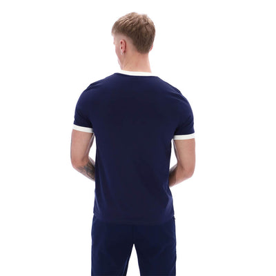Sergio Tacchini Master Crew Neck T-Shirt Maritime Blue and Gardenia