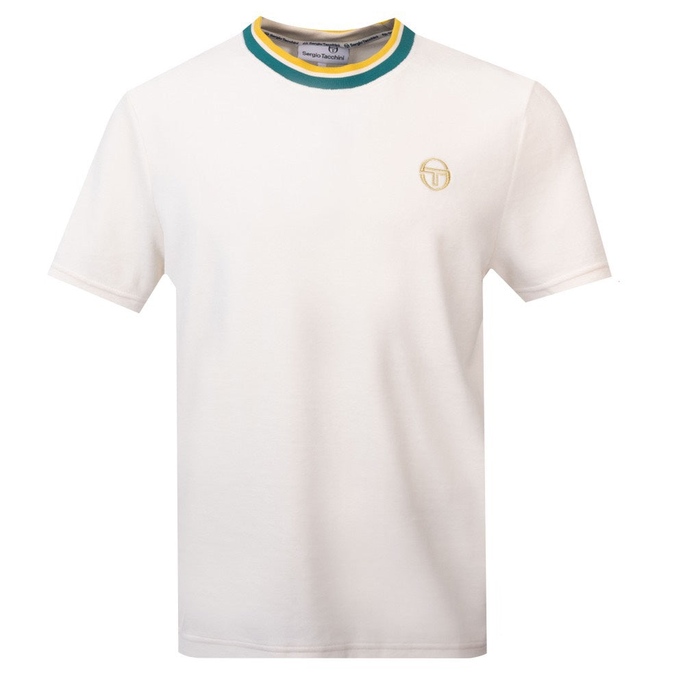 Sergio Tacchini Monte Retro Velour T-shirt Gardenia / Off White