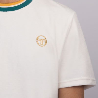 Sergio Tacchini Monte Retro Velour T-shirt Gardenia / Off White