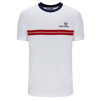 Sergio Tacchini New Supermac T-Shirt White and Maritime Blue