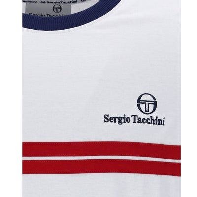 Sergio Tacchini New Supermac T-Shirt White and Maritime Blue