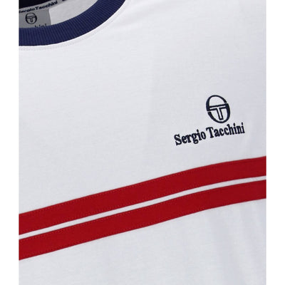 Sergio Tacchini New Supermac T-Shirt White and Maritime Blue