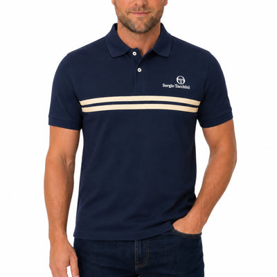Sergio Tacchini New Supermac Polo Shirt Maritime Blue / Peyote