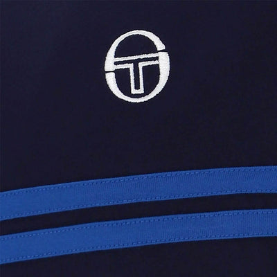 Sergio Tacchini New Supermac T-Shirt Maritime Blue and Adrenaline Red