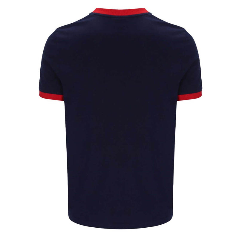 Sergio Tacchini New Supermac T-Shirt Maritime Blue and Adrenaline Red