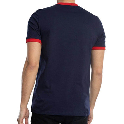 Sergio Tacchini New Supermac T-Shirt Maritime Blue and Adrenaline Red