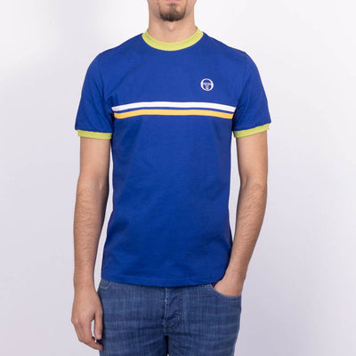 Sergio Tacchini New Supermac T-Shirt Nautical Blue and Dark Citron