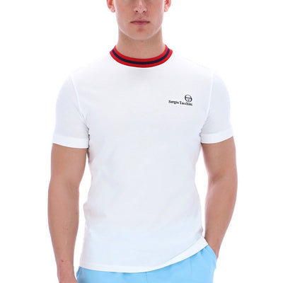 Sergio Tacchini Rainer FC T-Shirt White/ Maratime Ble / Adrenaline Rush