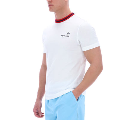 Sergio Tacchini Rainer FC T-Shirt White/ Maratime Ble / Adrenaline Rush