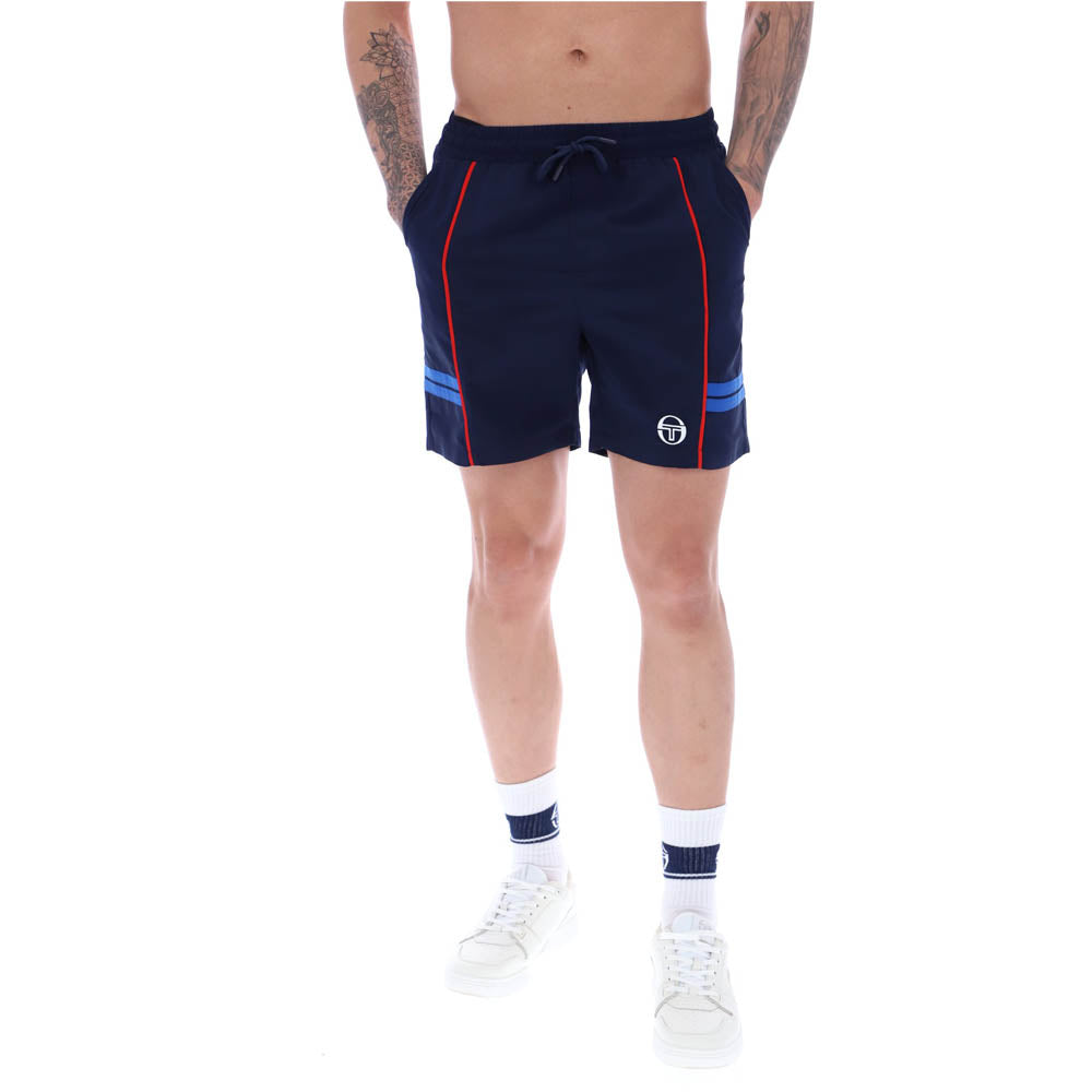Sergio Tacchini Romolo Swim Shorts Maritime Blue and Adrenaline Red