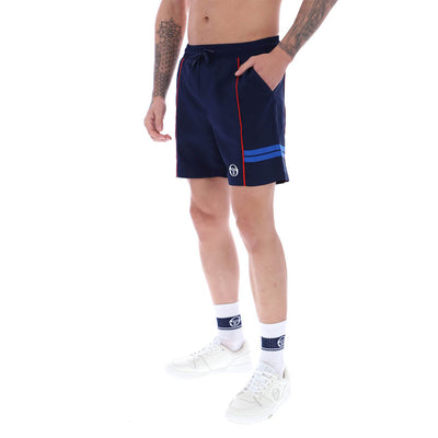 Sergio Tacchini Romolo Swim Shorts Maritime Blue and Adrenaline Red