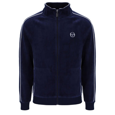 Sergio Tacchini Tasso Velour Track Top Maratime Blue / White