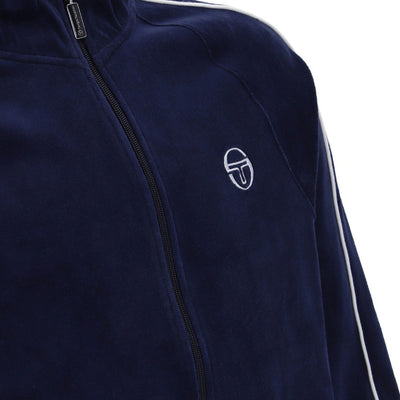 Sergio Tacchini Tasso Velour Track Top Maratime Blue / White