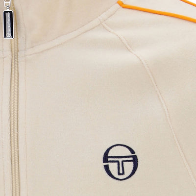Sergio Tacchini Tasso Velour Track Top Sandshell / Orange Pepper