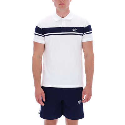 Sergio Tacchini Young Line Polo Shirt White / Maritime Blue