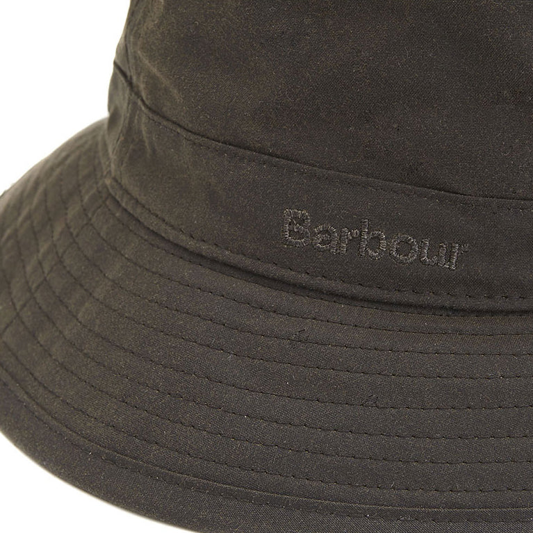 Barbour Mens Wax Sports Bucket Hat Olive