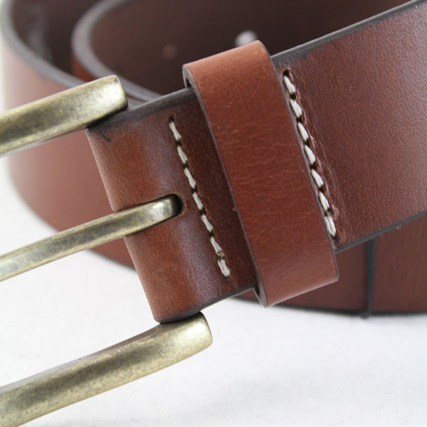 Bullko Men’s Genuine Leather Belt – Classic Buckle, 1.5 Inch Wide, Black/Brown/Dark Brown, Dress Or Casual