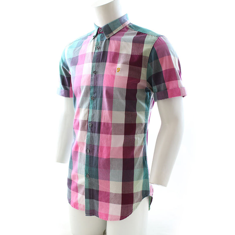 Farah Aragon Short Sleeve Slim Fit Check Shirt Azealia