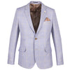 Guide London Blue Linen Blend Check Blazer Jacket JK3250