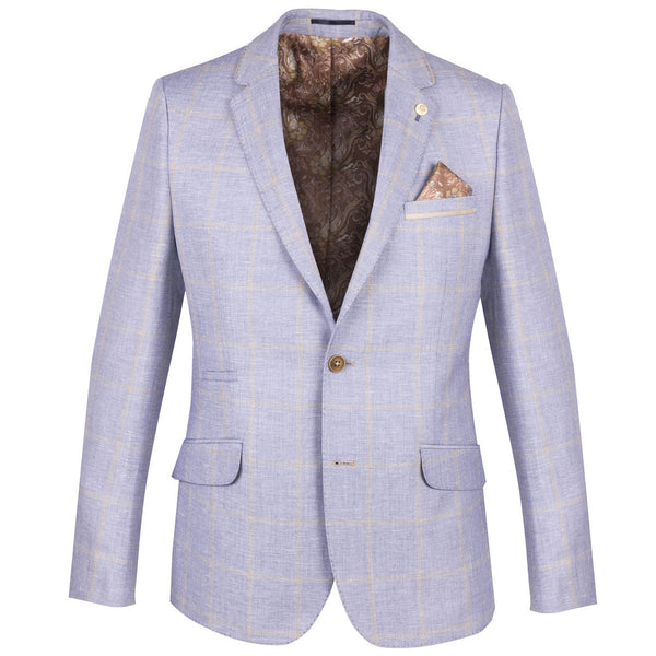 Sky blue check blazer combination sale
