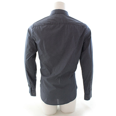 French Connection Micro Bubble Contrast Shirt Marine Blue