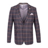 Guide London Italian Wool Overcheck Blazer Jacket Navy JK3279