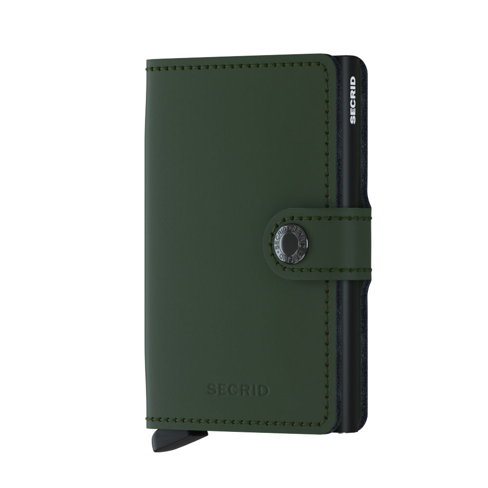 Secrid Miniwallet Matte Green and Black Leather Wallet