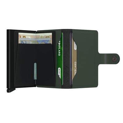 Secrid Miniwallet Matte Green and Black Leather Wallet