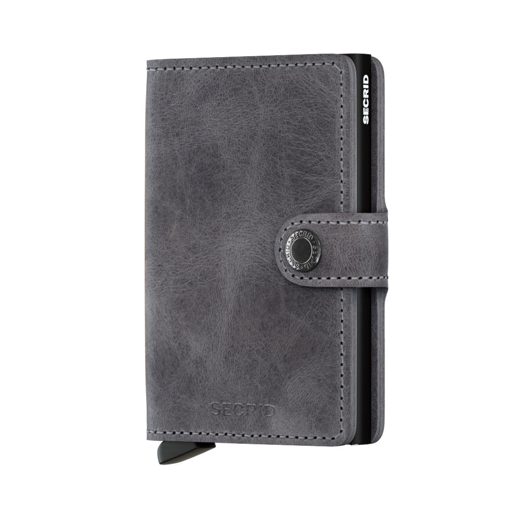 Secrid Miniwallet Vintage Grey Black Leather Wallet