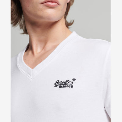 Superdry Vintage Logo Embroidered Vee T-Shirt Optic