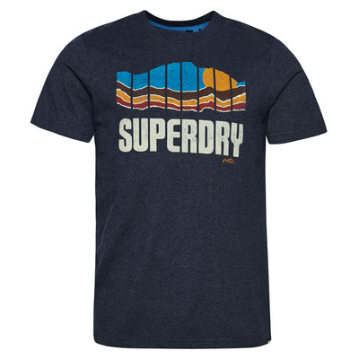 Superdry Vintage Great Outdoors Graphic Logo T-Shirt Indigo Marl