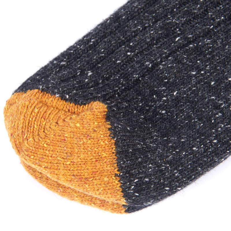 Barbour Houghton Sock Charcoal and Ochre