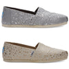 TOMS Womens Classics Gold Or Silver Foil Snow Spots Espadrilles