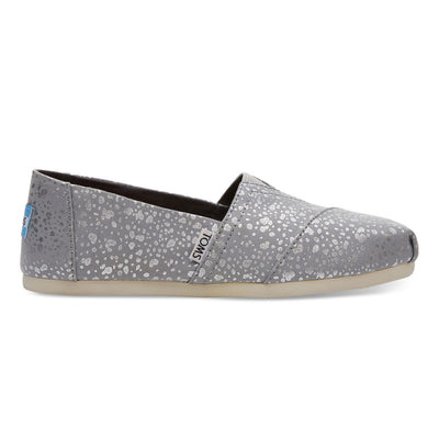 TOMS Womens Classics Gold Or Silver Foil Snow Spots Espadrilles