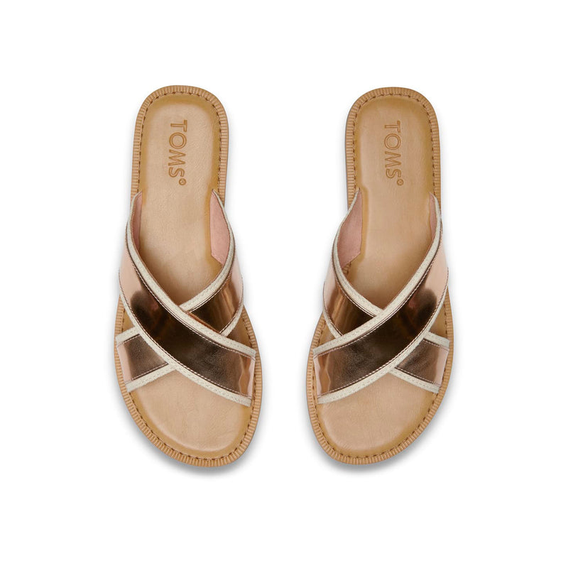 Toms Womens Viv Rose Gold Specchio Sandals